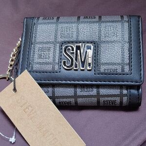 Steve Madden Black and Gray Wallet